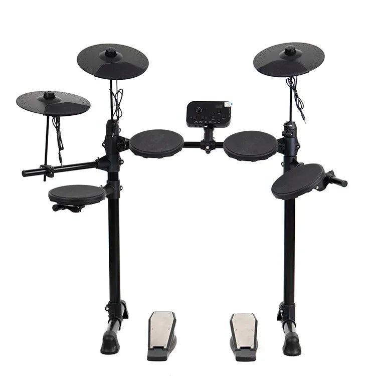 Electronic Drum Set 4 Drums 3 Cymbals Full Silicone Electronic Drum Kit 180 Tones Percussion Music USB, MIDI,Headphone Interface