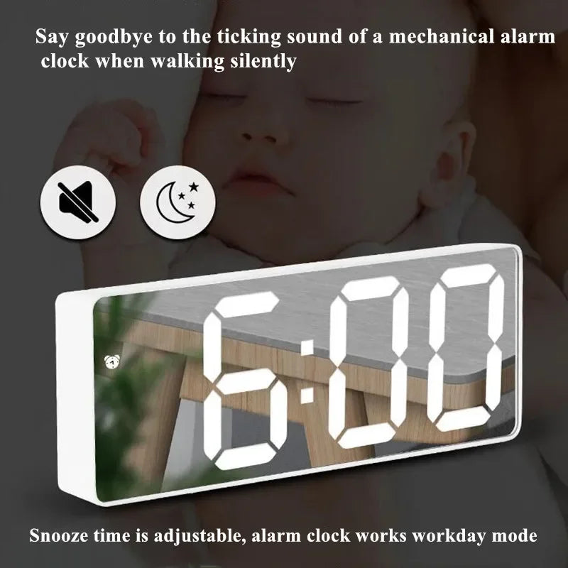 Electronics LED Alarm Clock Digital Children's Electronic Alarm Clock Bedside Table Desk Decorating Tabletop Desktop Clocks Home